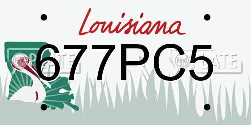 677PC5 Louisiana License Plate