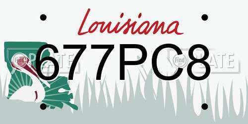 677PC8 Louisiana License Plate