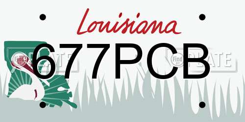 677PCB Louisiana License Plate