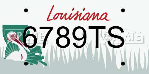 6789TS Louisiana License Plate