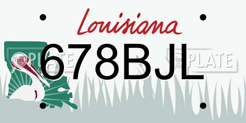 678BJL Louisiana License Plate
