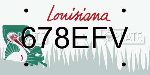 678EFV Louisiana License Plate