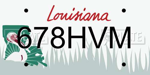 678HVM Louisiana License Plate
