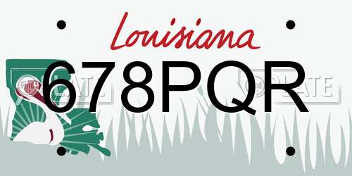 678PQR Louisiana License Plate