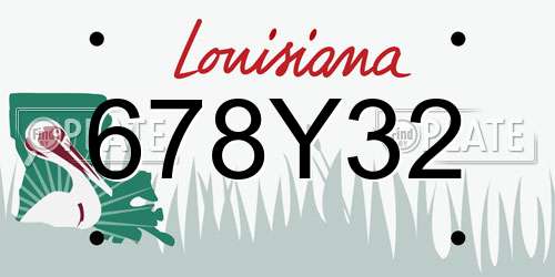 678Y32 Louisiana License Plate