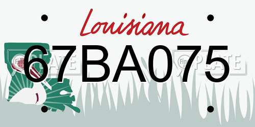 67BA075 Louisiana License Plate