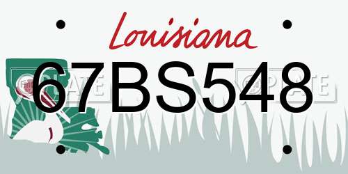 67BS548 Louisiana License Plate