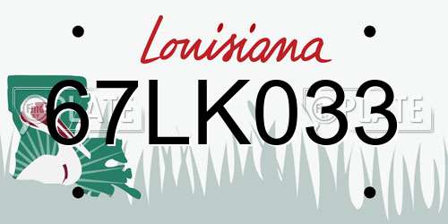 67LK033 Louisiana License Plate