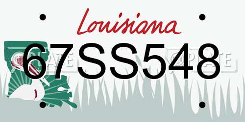 67SS548 Louisiana License Plate