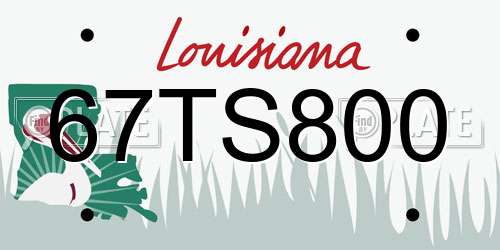 67TS800 Louisiana License Plate