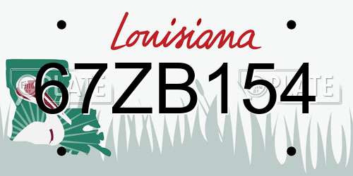 67ZB154 Louisiana License Plate