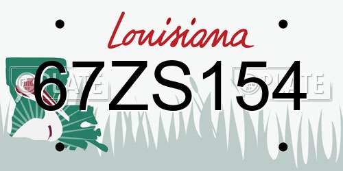 67ZS154 Louisiana License Plate