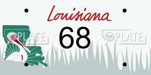 68 Louisiana License Plate