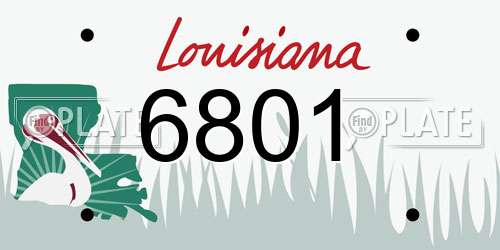 6801 Louisiana License Plate
