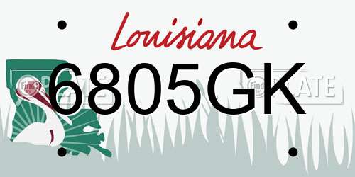 6805GK Louisiana License Plate