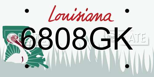 6808GK Louisiana License Plate