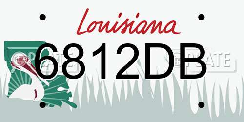 6812DB Louisiana License Plate