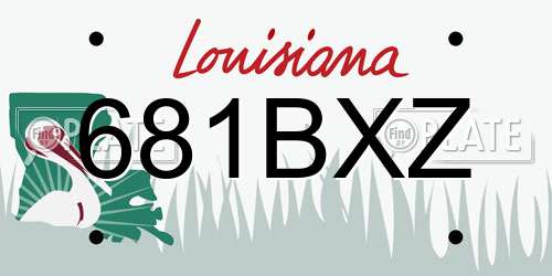 681BXZ Louisiana License Plate