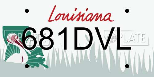 681DVL Louisiana License Plate