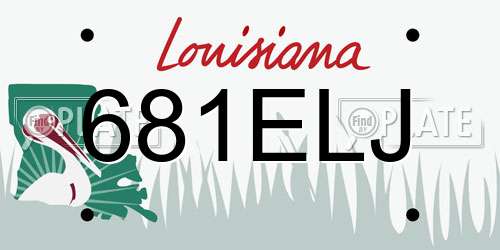 681ELJ Louisiana License Plate