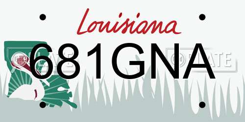 681GNA Louisiana License Plate