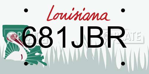 681JBR Louisiana License Plate
