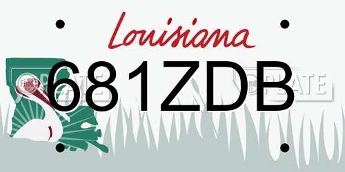 681ZDB Louisiana License Plate