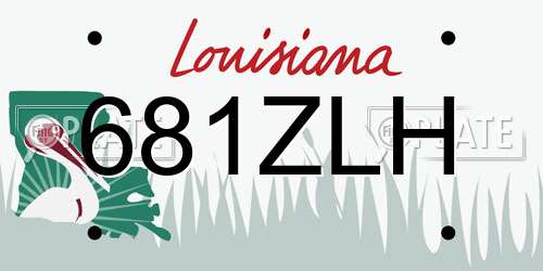681ZLH Louisiana License Plate