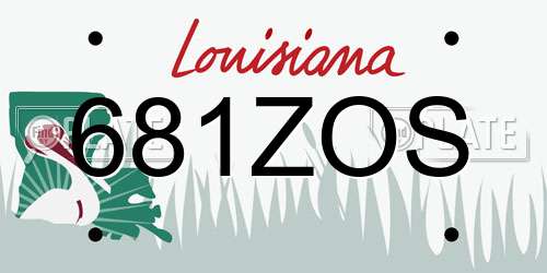 681ZOS Louisiana License Plate