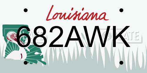 682AWK Louisiana License Plate