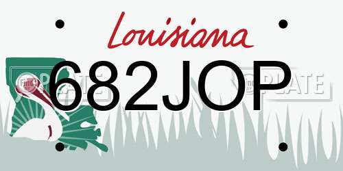 682JOP Louisiana License Plate