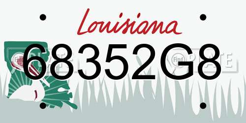 68352G8 Louisiana License Plate