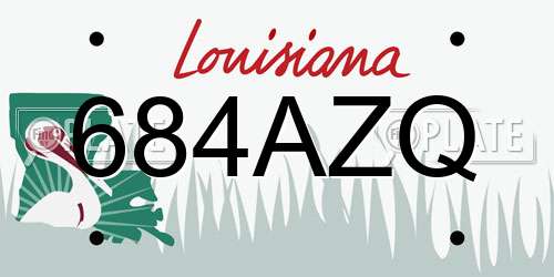 684AZQ Louisiana License Plate