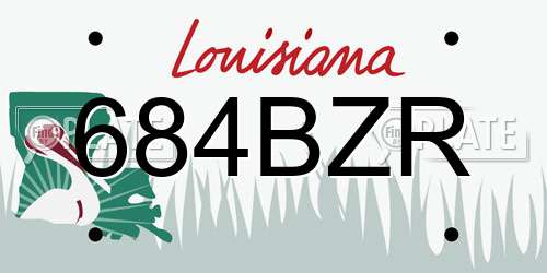 684BZR Louisiana License Plate
