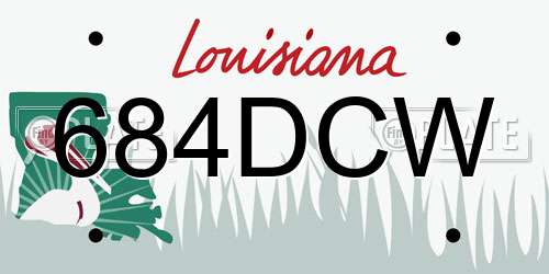 684DCW Louisiana License Plate