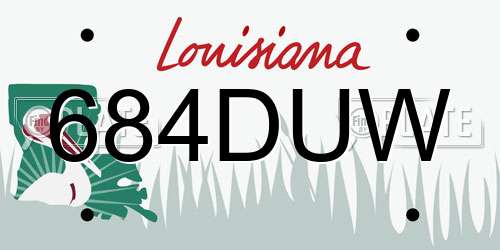 684DUW Louisiana License Plate