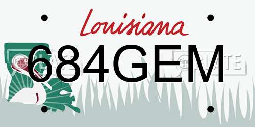 684GEM Louisiana License Plate
