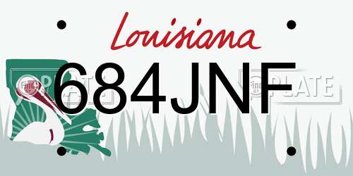 684JNF Louisiana License Plate