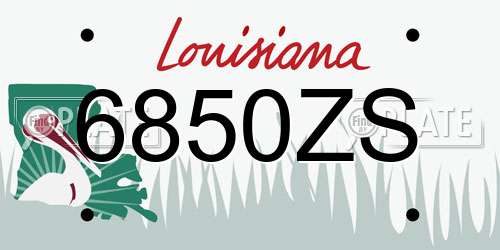 6850ZS Louisiana License Plate