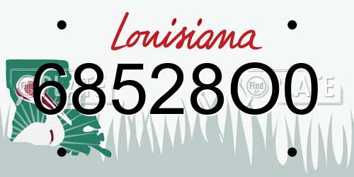 68528O0 Louisiana License Plate