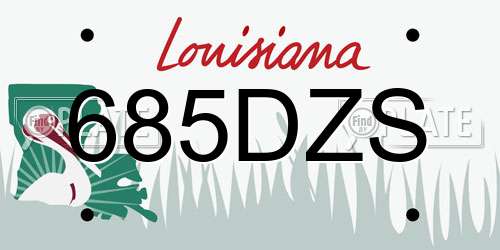 685DZS Louisiana License Plate