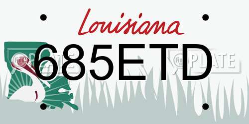 685ETD Louisiana License Plate
