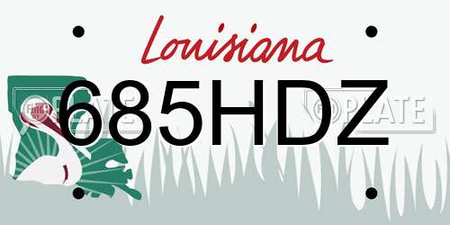 685HDZ Louisiana License Plate