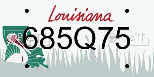 685Q75 Louisiana License Plate