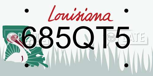 685QT5 Louisiana License Plate