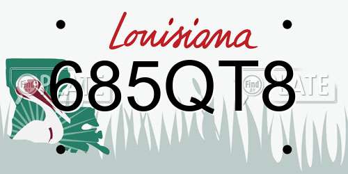 685QT8 Louisiana License Plate