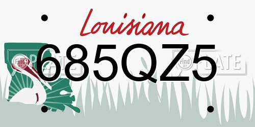 685QZ5 Louisiana License Plate