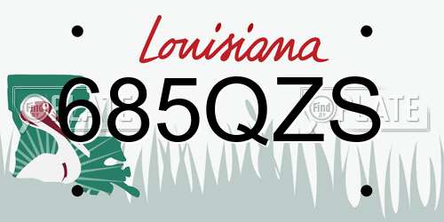 685QZS Louisiana License Plate