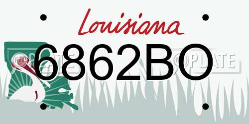 6862BO Louisiana License Plate
