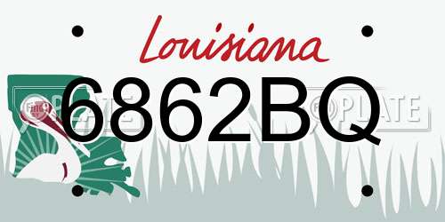 6862BQ Louisiana License Plate